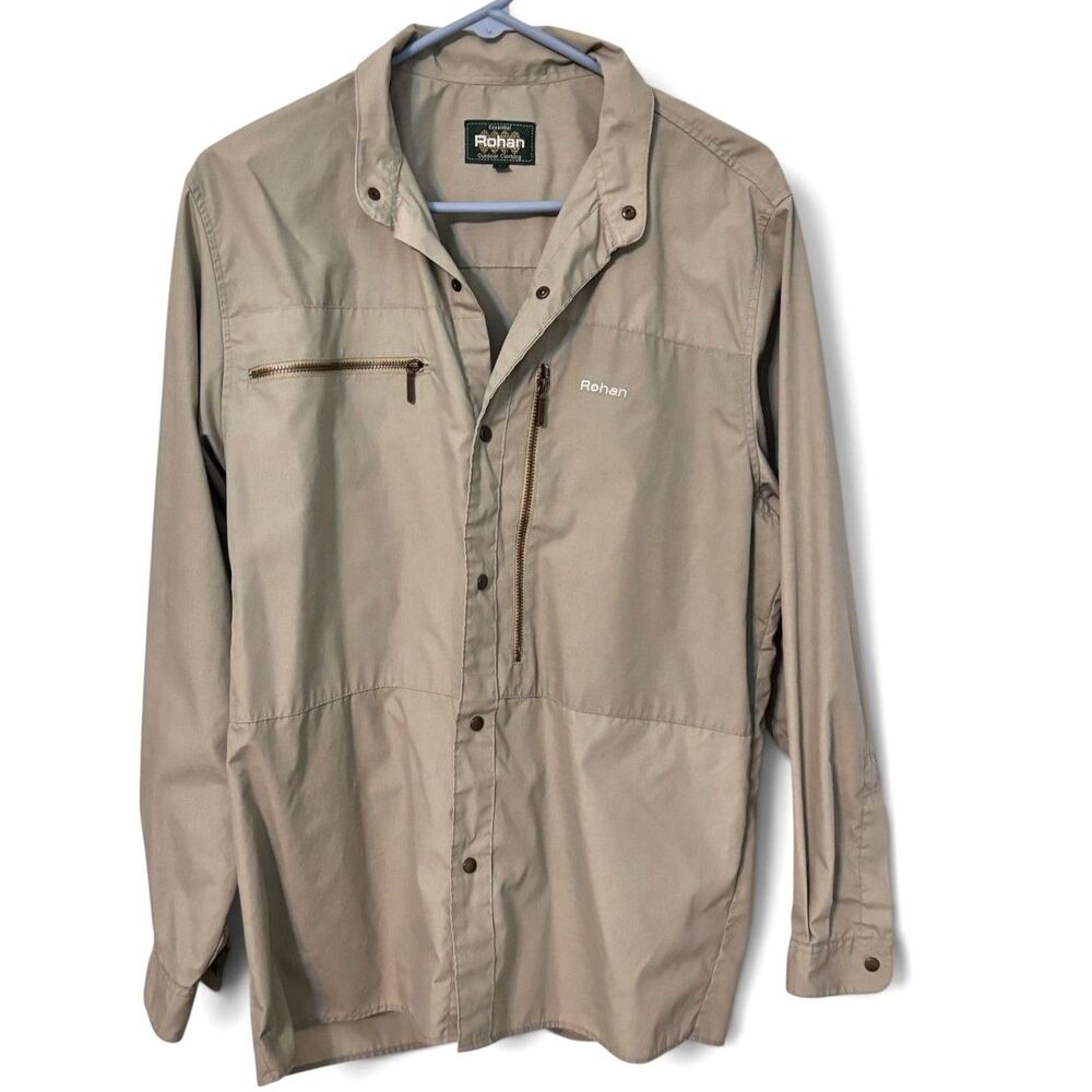 Rohan Hyde Windshirt Men’s Small Khaki Outdoor Hiking Shirt UK